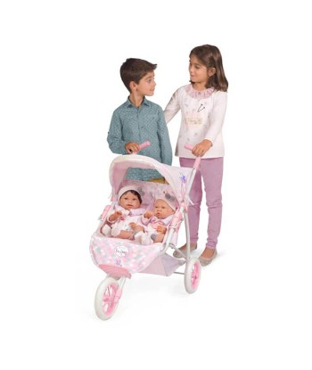 Passeggino gemellare per bambole reborn 3 ruote JUSQU'A -70%! 