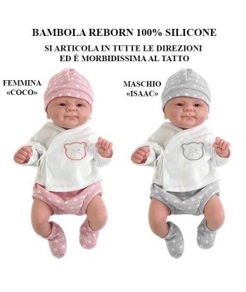 Bambola reborn 36cm occhi aperti full silicone morbido - COCO meilleur choix