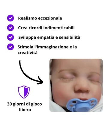 Bambola reborn realistica occhi chiusi 50cm - THEO Venez acheter