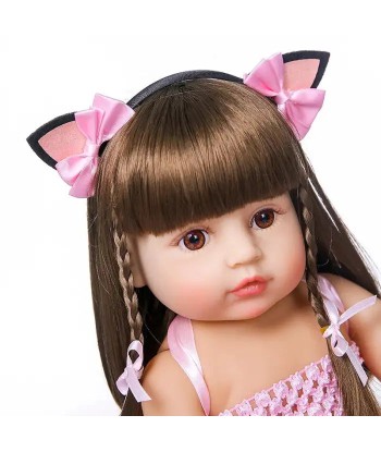 Bambola reborn femminuccia capelli lunghi 55cm - ESMEE est présent 