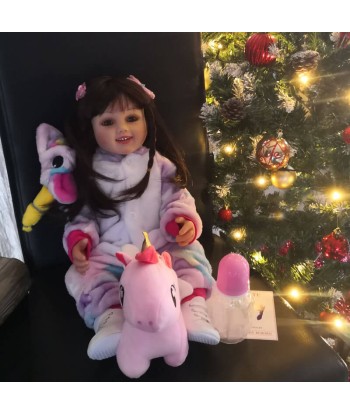 Poupée reborn cheveux longs peluche licorne géante - JASMINA d'Europe débarque