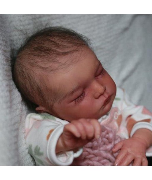 Poupée reborn féminine nouveau-née yeux fermés - Flora par Pricilla Lopez Amélioration de cerveau avec