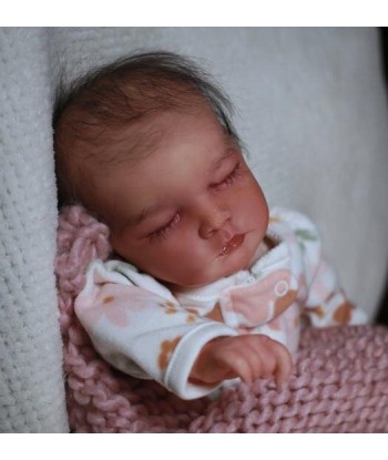 Poupée reborn féminine nouveau-née yeux fermés - Flora par Pricilla Lopez Amélioration de cerveau avec