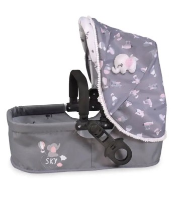 Landau double pour poupées reborn avec sac éléphant soldes